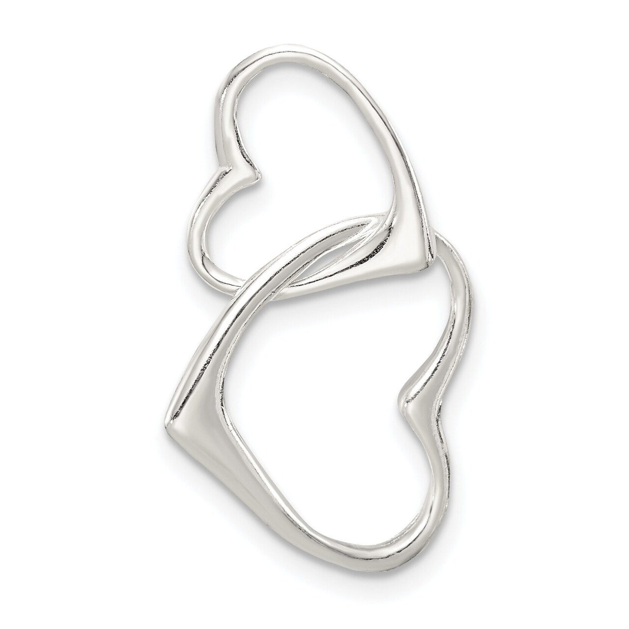 Sterling Silver Double Heart Pendant Charm Jewelry 21mm x 15mm